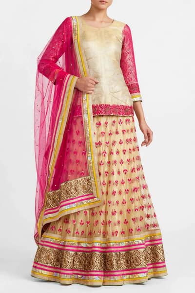 1pink gold lehnga