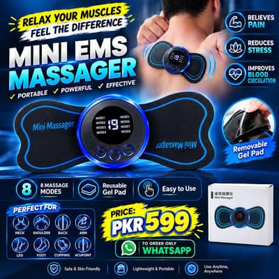EMS Butterfly Portable Neck Massager | Mini Full-Body Muscle Relaxer