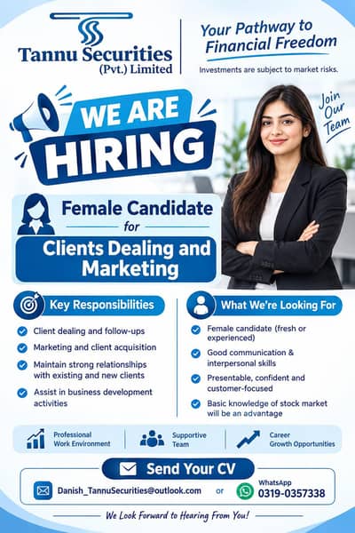 We Hiring female Candidate