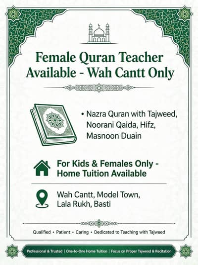 female Quran teacher available