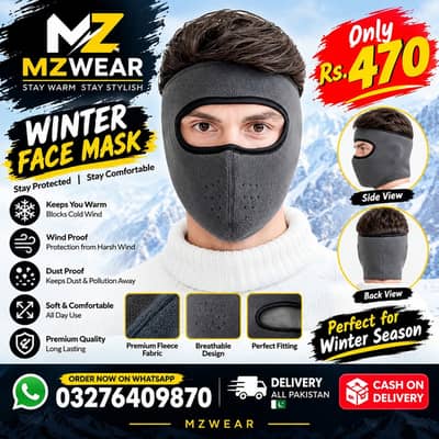 MZWear Premium Fleece Mask  Soft • Warm • Comfortable • Reusable 