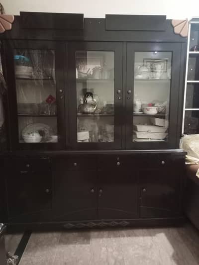 large wooden crockery cabniet with 8 drawers