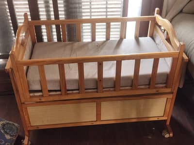 Baby Wooden Cot Swing Cradle