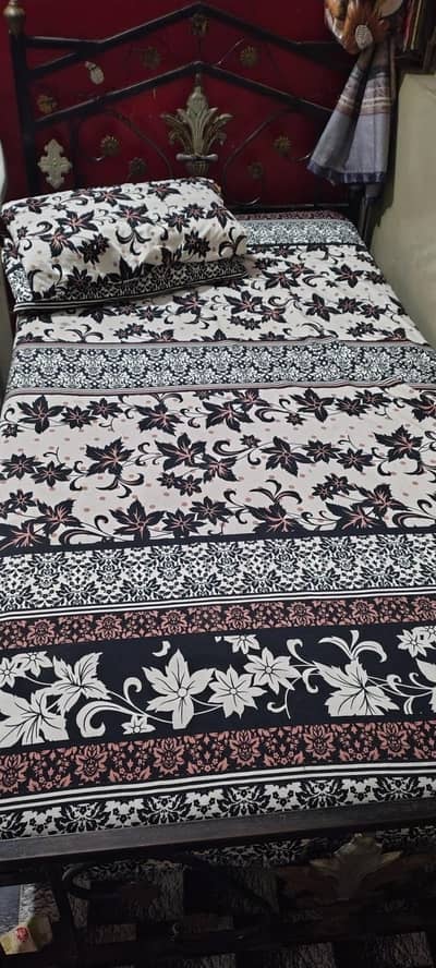 Two single iron bed