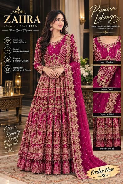 Beautiful bridal lehnga dress/Heavy embroidery/party wear weeding leng