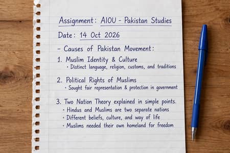 AIOU Assignment Writing Service Abbottabad - 50 Rs Page
