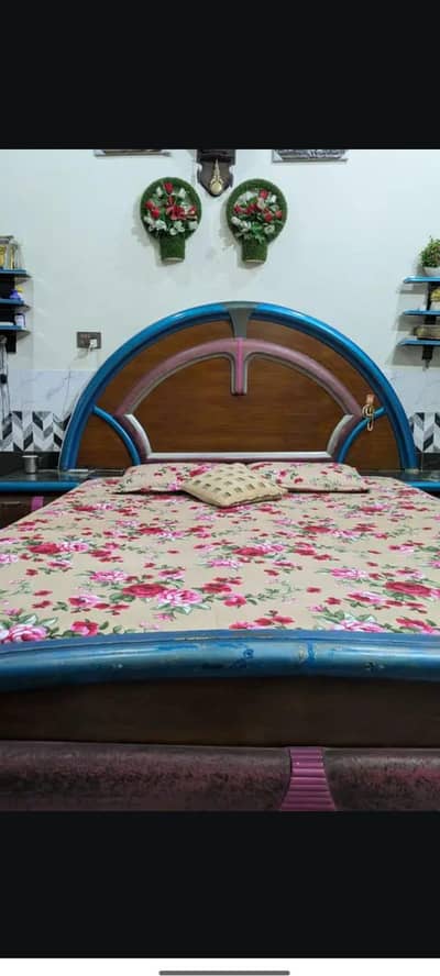 king size bed with side tables and dressing table