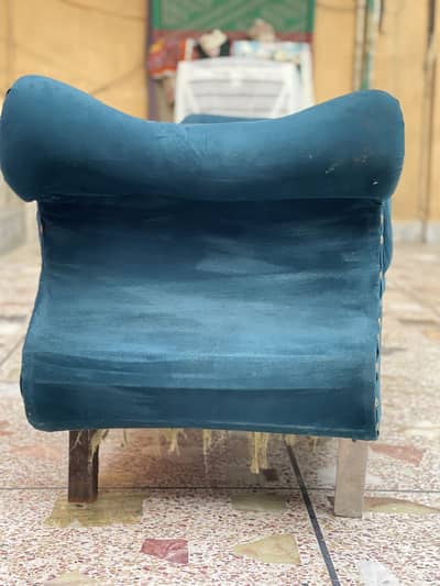 Blue Velvet Chaise Lounge Sofa