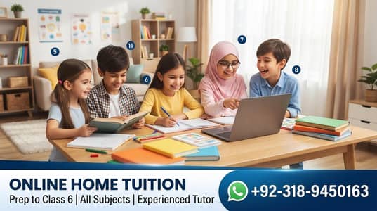 Online Tution For Prep To Class 6th- Experienced Teacher