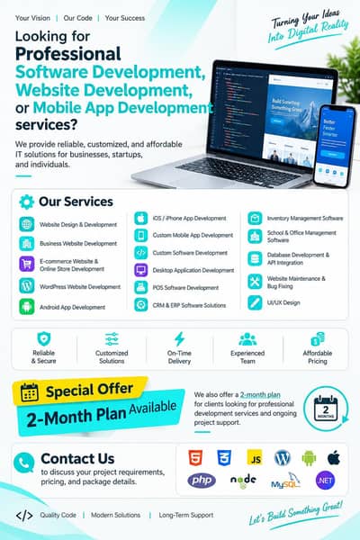Looking for Software Development, Mobile app, website development ?