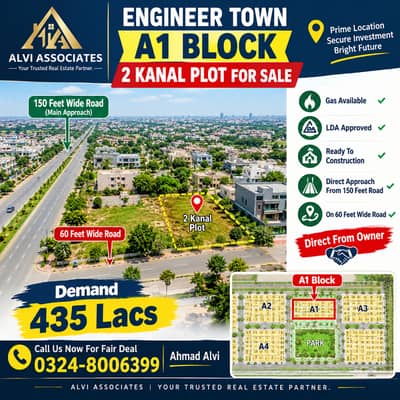 Engineer Town A1 Block. . 2 Kanal Plot For Sale On 60 Feet Road