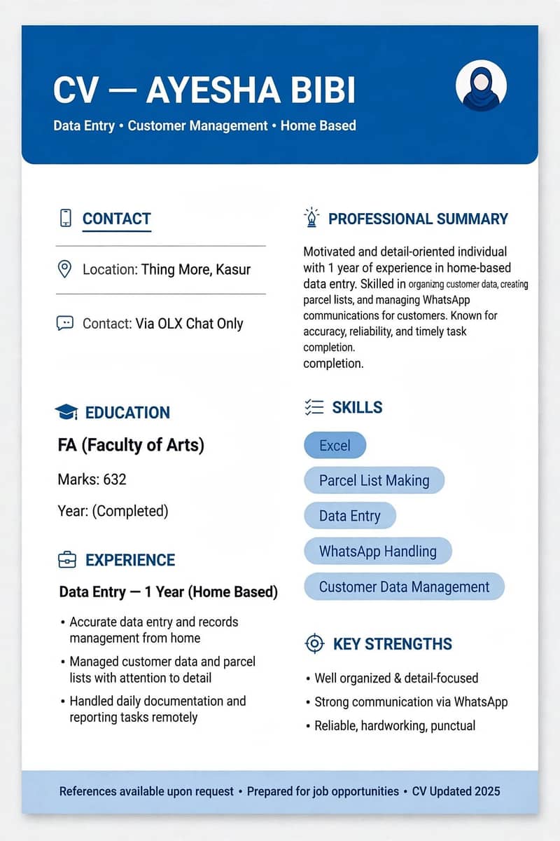 home based data entry work Ayesha 0