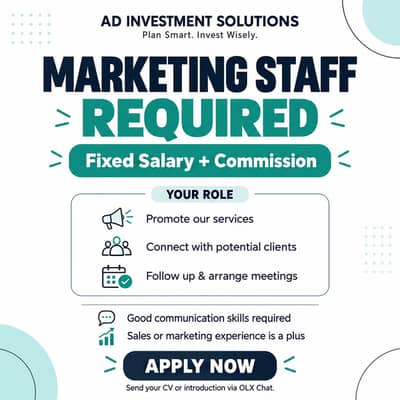 Marketing Staff Required – Salary + Commission