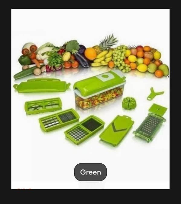 T  12 in 1 - Nicer Dicer Plus Speedy Chopper - Green 12 Pcs