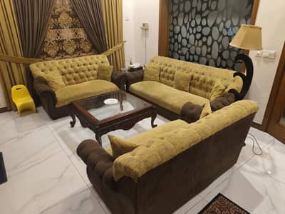 7 Seater Sofa Set and Curtain