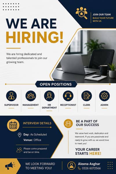 Multiple Staff Required | Supervisor, Admin, Management & HR Jobs