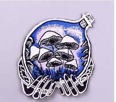 Mushroom Potion Bottle Embroidered Iron-On Patch – Decorative Sewing Badge Applique for Jackets, Jeans, Backpacks & Clothes  R5917