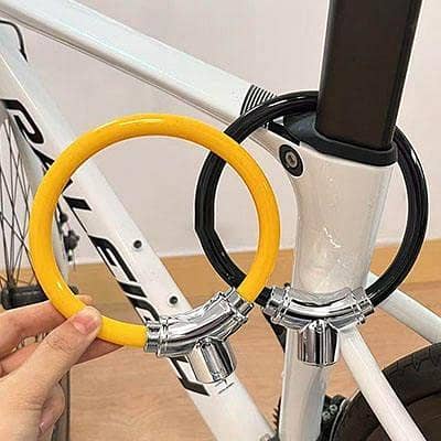 Portable Bicycle Lock Anti Theft Bike Chain Road Security Steel Ring Folding