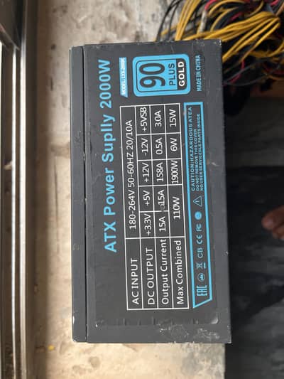 ATX 2000 Watt Power Supply 90 Plus Gold