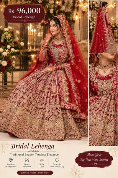 Luxury Bridal Lehenga | Heavy Embroidery & Elegant Wedding Wear |