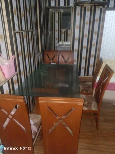 Dinning table, 6 chairs