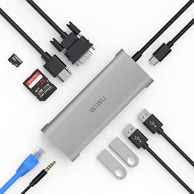 WIWU 11 in 1 Multi USB 3.0 Hub USB Adapter Dock Charging Type-c Hub HD