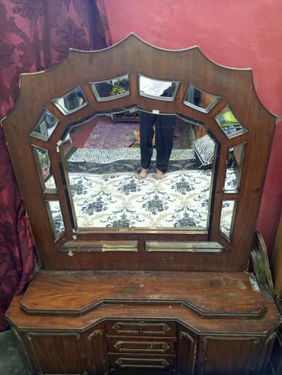 Wooden Dressing Table with Mirror and Drawers for Sale