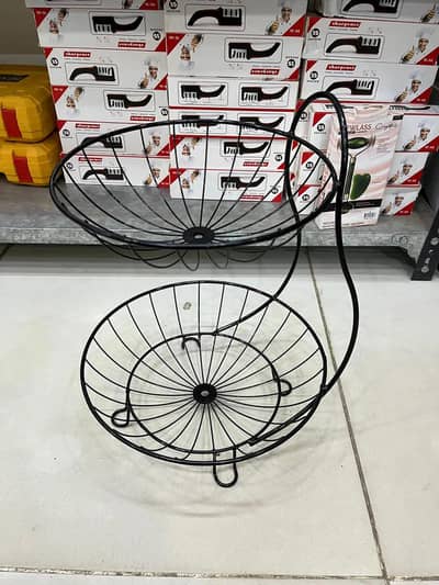 2 Tier Iron Fruit Basket | 2 Layer Kitchen Storage Stand