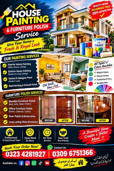 HOUSE PAINTING & FURNITURE POLISHING SERVICES