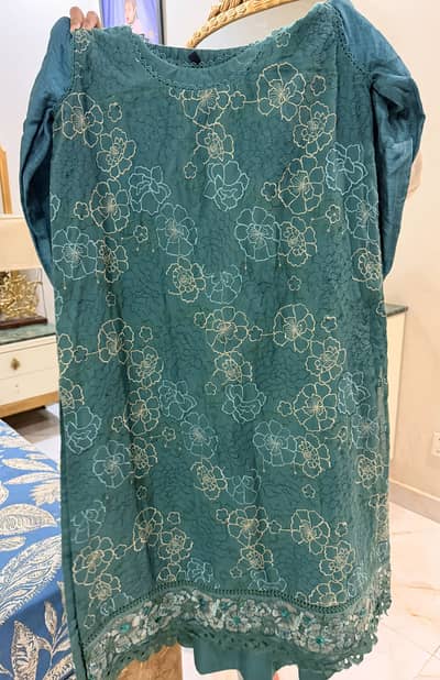 Embroidered shirt flapper nd duppata 3 pcs