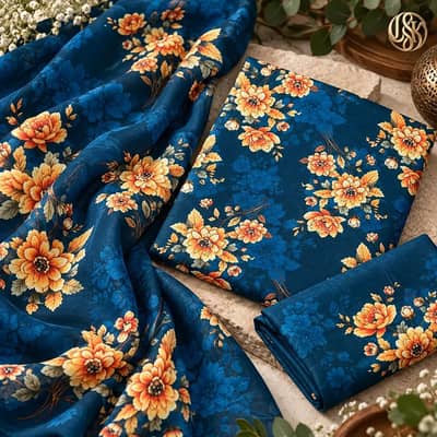 olleza woman 3pcs printed khader suit