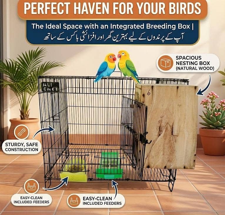 پرندوں کا بڑا لوہے کا پنجرہ فروخت کے لیے 0