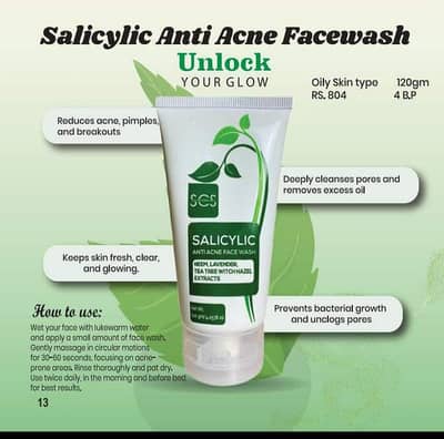 Salicylic Anti Acne Face Wash - 120g | Best For Oily Skin & Pimples