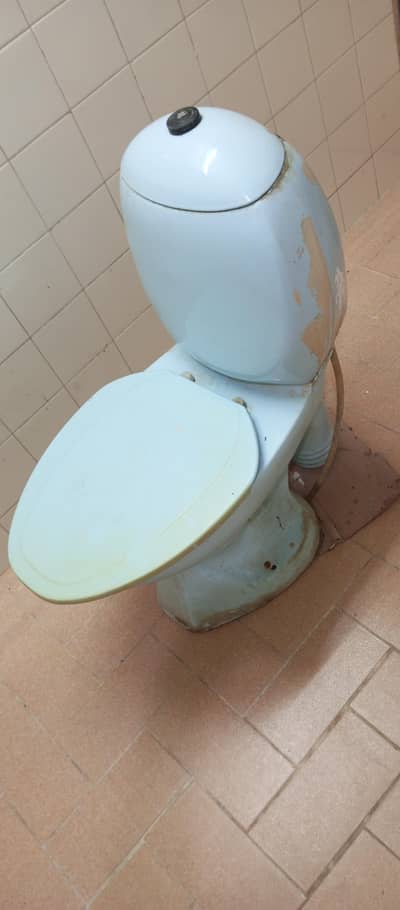 Excellent Condition Imported Style Light Blue Commode Toilet Full Set