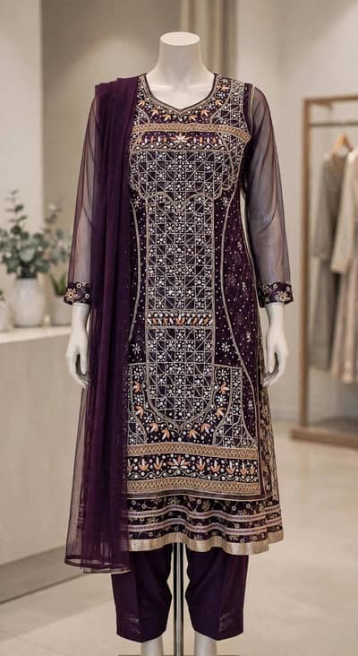 Women's Formal / Party Wear - 4 Piece Maxi with Koti