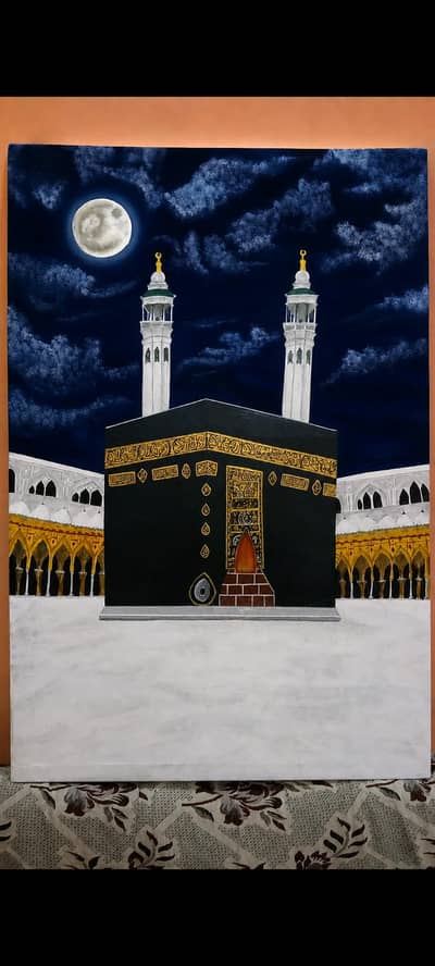 Handmade Kaaba Acrylic Painting | Islamic Wall Art