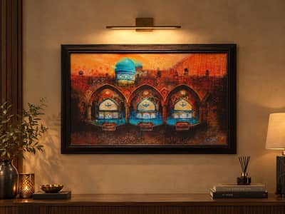 Islamic Architecture Oil/Acrylic Painting – Framed Wall Art