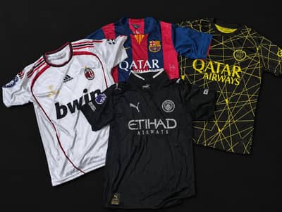 Thrifted Jerseys barca 14/15, Milan 06/07, Man City 25/26, PSG 21/22