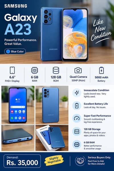 Samsung Galaxy A23 6GB RAM 128GB ROM | Blue | Like New