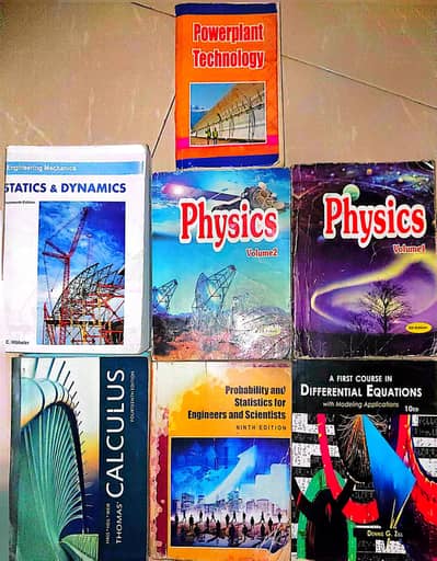 7 Engineering Books - Hibbeler, Thomas Calculus, Zill, Physics Vol 1,2