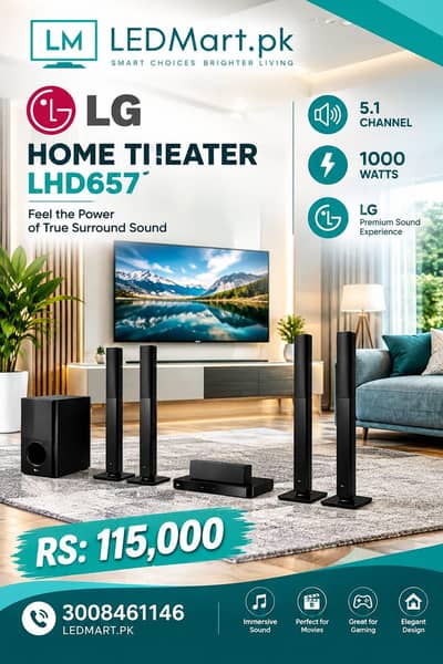 LG HOME THEATRE MODEL 65.1000 WATTS 5.1 CHANNEL
