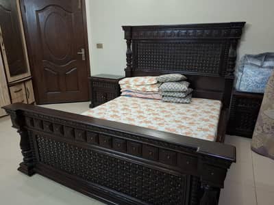 wooden bed