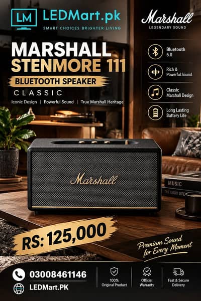 MARSHALL BLUETOOTH CLASSIC SPEAKER STENMORE 3