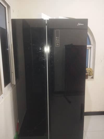 double door fridge black colour