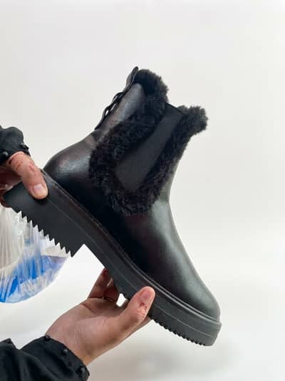 Next Forever Comfort Black Faux Fur Ankle