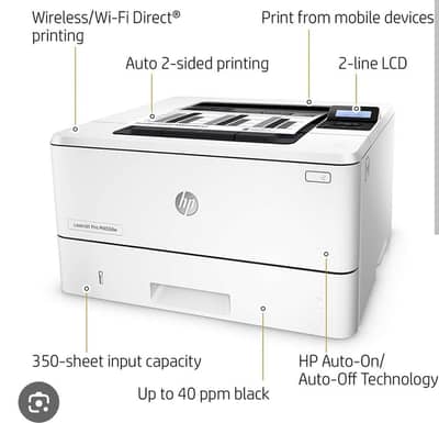 HP LASERJET PRO 402 BLACK AND WHITE DUPLEX PRINTER