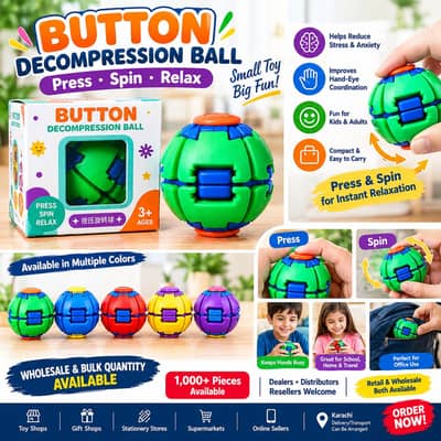 BUTTON Decompression Ball Toy Kids & Adults