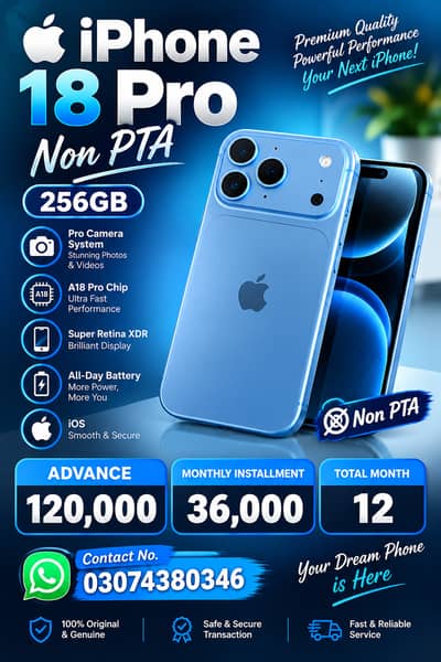 Apple iPhone 18 Pro Max Non Pta On Easy Monthly Installment