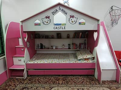 Kids Bunk Bed with Slide & Stairs