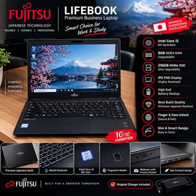 Fujitsu japnese laptop | Intel i5 8th gen 8 | 256gb